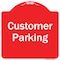 Signmission Designer Series Customer Parking 2, Red & White Heavy-Gauge Aluminum Sign, 18" x 18", RW-1818-9856 A-DES-RW-1818-9856 - alternate 1